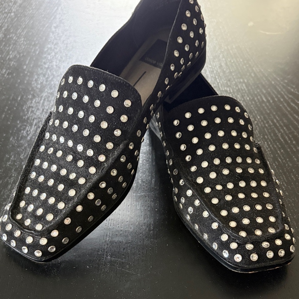 Dolce Vita Black Studded Slip-On Loafers